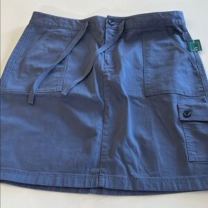 LL Bean women’s 10 slate blue cargo Skirt khaki Material